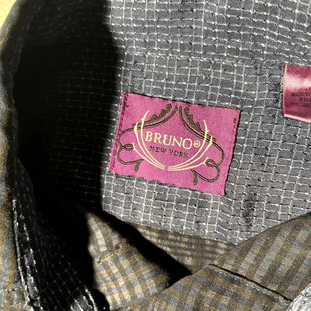 Bruno‎ New York Shirt Mens Medium Multicolor Plaid Collared Button Up Outdoor